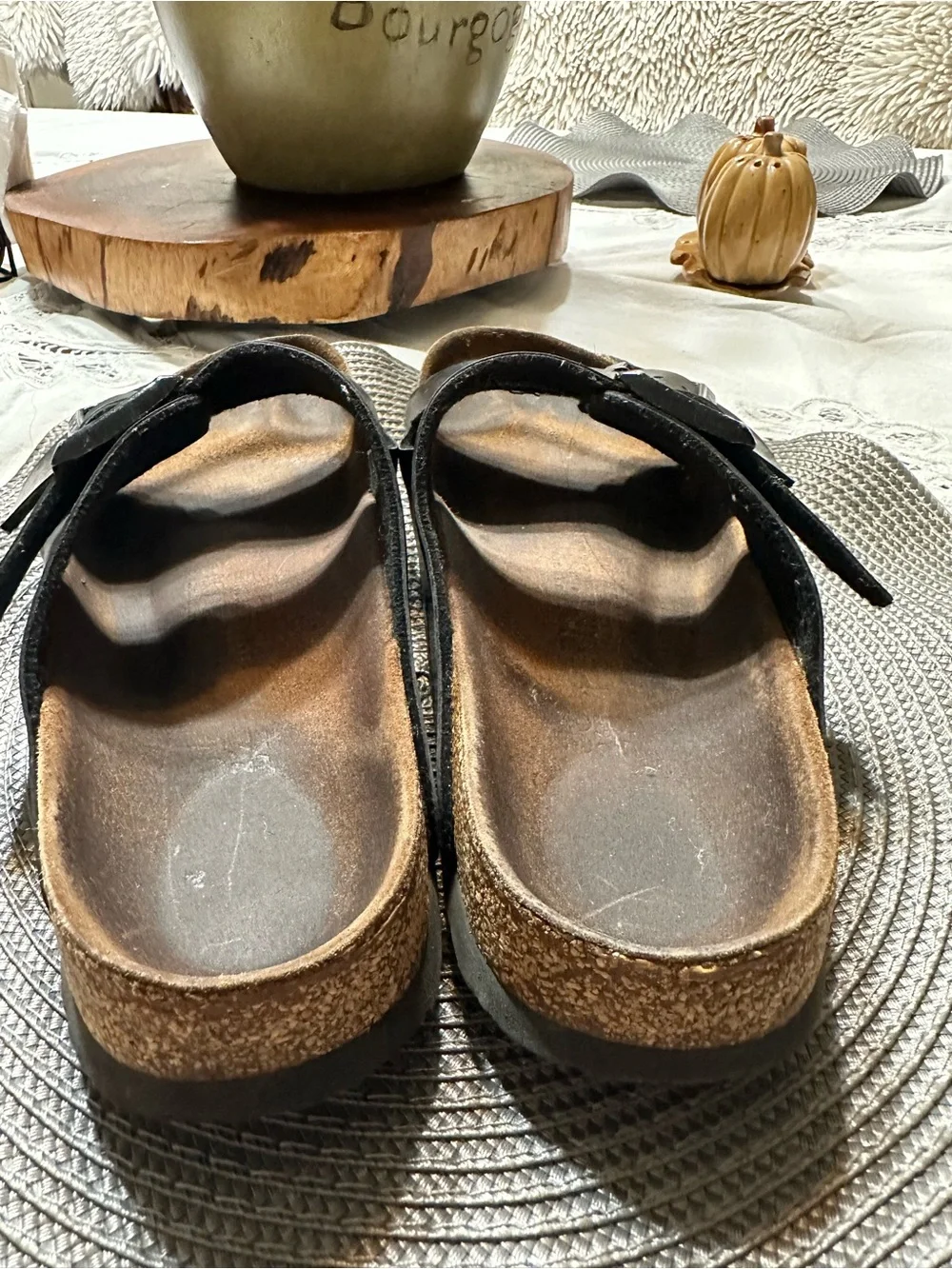 Birkenstock Black Double-Strap Adjustable Slide Sandals